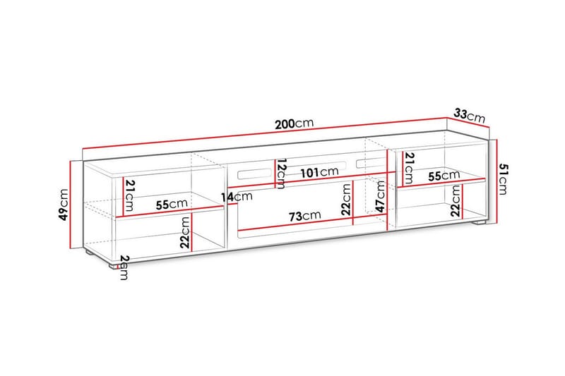 Juniskär TV-Skab 200 cm - Hvid - Møbler - TV borde & mediemøbler - TV-skab