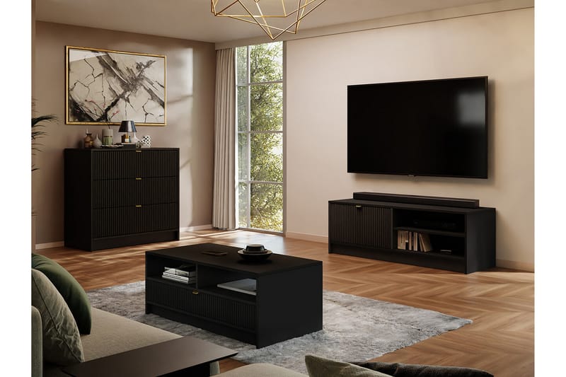 Kintore TV-skab 120 cm - Sort - Møbler - TV borde & mediemøbler - TV-skab