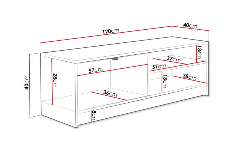 Kintore TV-skab 120 cm - Sort - Møbler - TV borde & mediemøbler - TV-skab