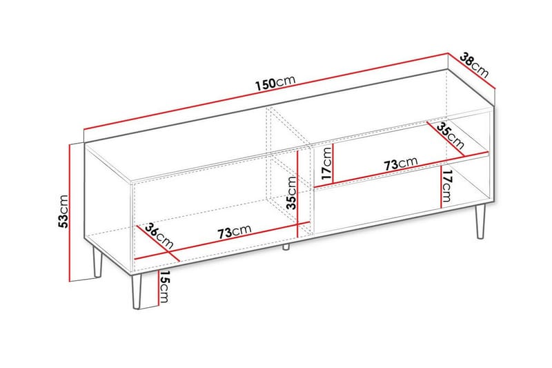 Kintore TV-skab 150 cm - Hvid - Møbler - TV borde & mediemøbler - TV-skab