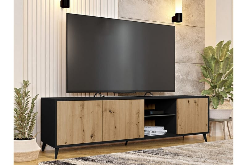 Kintore TV-skab 180 cm - Sort - Møbler - TV borde & mediemøbler - TV-skab