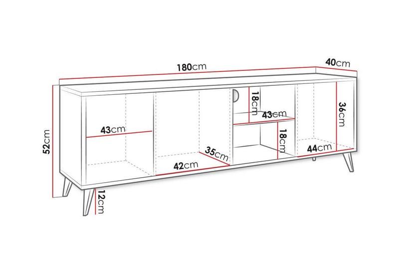 Kintore TV-skab 180 cm - Sort - Møbler - TV borde & mediemøbler - TV-skab