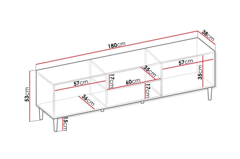 Kintore TV-skab 180 cm - Sort - Møbler - TV borde & mediemøbler - TV-skab