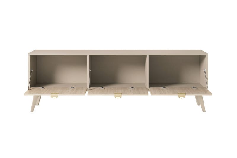 Klinkerville TV-skab – Med opbevaring x 3 – Lys træ – D28xH32xH158 cm - Beige - Møbler - TV borde & mediemøbler - TV-skab