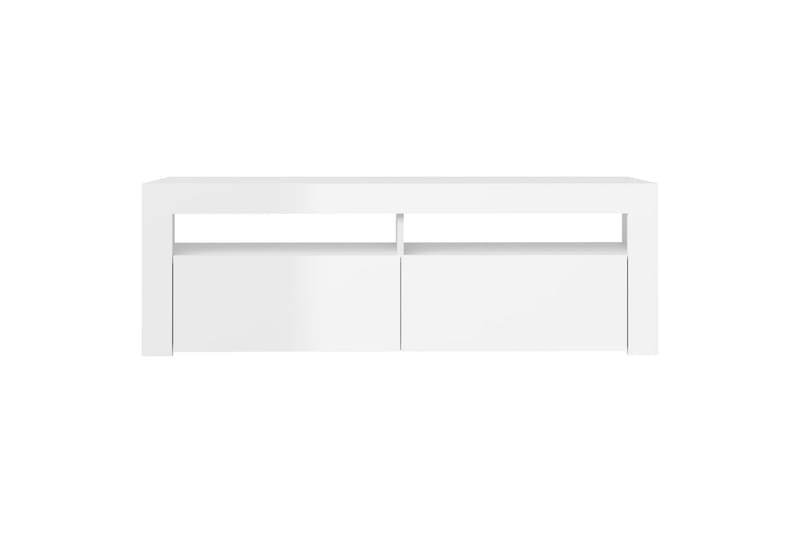 tv-skab med LED-lamper 120x35x40 cm hvid højglans - Hvid - Møbler - TV borde & mediemøbler - TV-borde