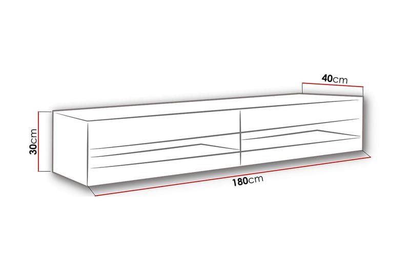 Narbonne Tv-skab 180 cm - Natur/Sort - Møbler - TV borde & mediemøbler - TV-skab