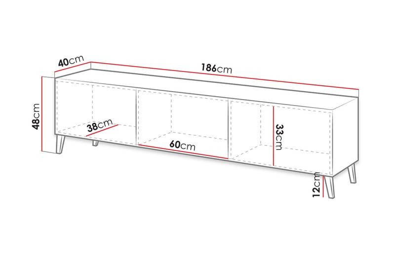 Novaj Tv-skab 155 cm - Hvid - Møbler - TV borde & mediemøbler - TV-skab