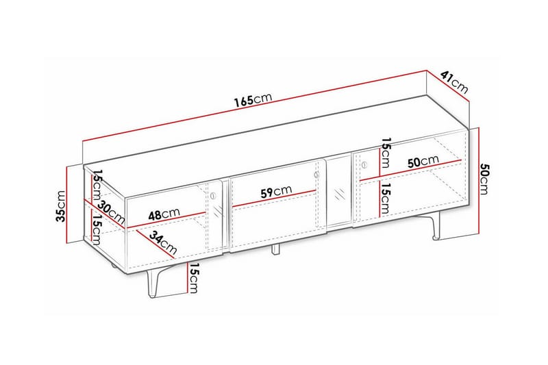 Rathmore TV-bord 165 cm - Blå - Møbler - TV borde & mediemøbler - TV-skab