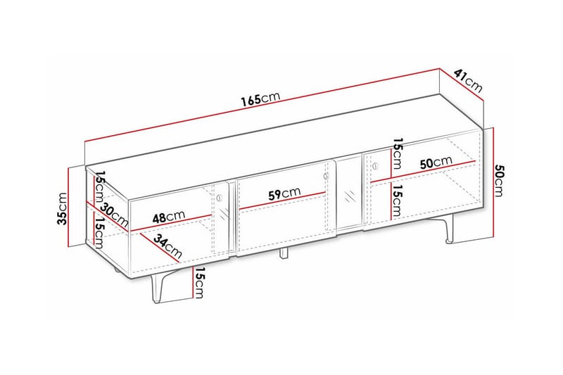 Rathmore TV-bord 165 cm - Grøn - Møbler - TV borde & mediemøbler - TV-skab