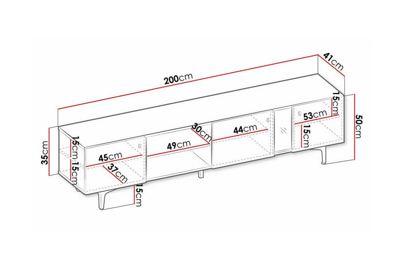 Rathmore TV-bord 200 cm - Blå - Møbler - TV borde & mediemøbler - TV-skab