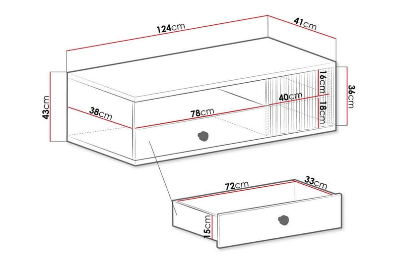 Rosehall Tv-skab 124 cm - Sort - Møbler - TV borde & mediemøbler - TV-skab