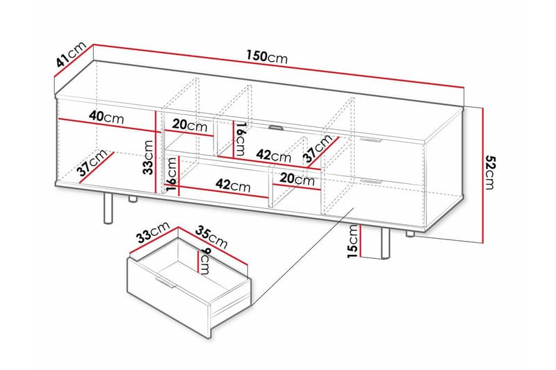 Staffin Tv-skab 150 cm - Cashmere - Møbler - TV borde & mediemøbler - TV-skab