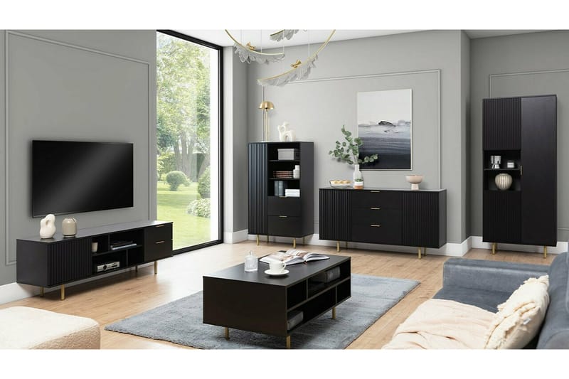 Staffin Tv-skab 150 cm - Sort - Møbler - TV borde & mediemøbler - TV-skab