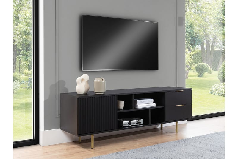 Staffin Tv-skab 150 cm - Sort - Møbler - TV borde & mediemøbler - TV-skab