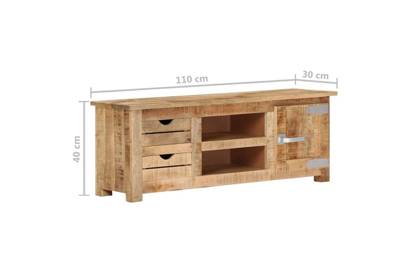 tv-skab 110x30x40 cm ru mangotræ - Brun - Møbler - TV borde & mediemøbler - TV-skab