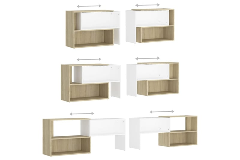 tv-skab 149x30x52 cm spånplade hvid og sonoma-eg - Beige - Møbler - TV borde & mediemøbler - TV-skab