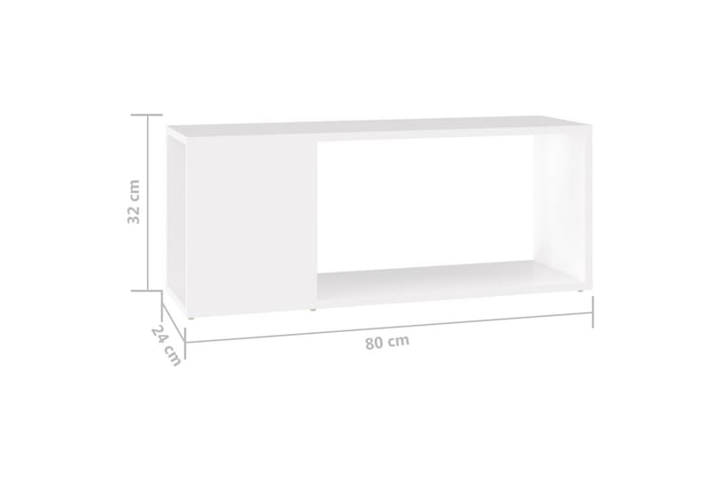 tv-skab 80x24x32 cm spånplade hvid - Hvid - Møbler - TV borde & mediemøbler - TV-skab