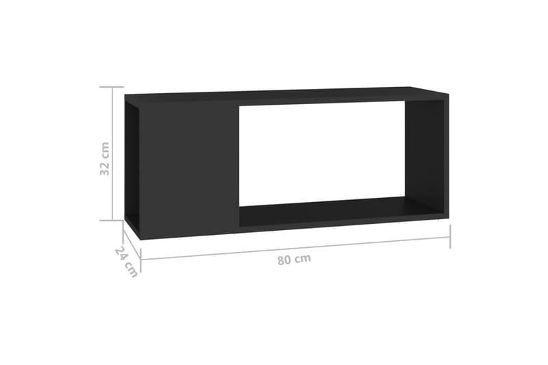 tv-skab 80x24x32 cm spånplade sort - Sort - Møbler - TV borde & mediemøbler - TV-skab