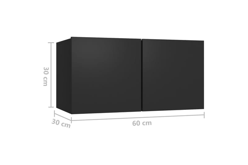 tv-skabe 4 stk. 60x30x30 cm spånplade sort - Sort - Møbler - TV borde & mediemøbler - TV-skab