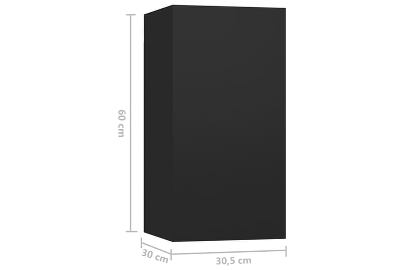 tv-skabe 7 dele 30,5x30x60 cm spånplade sort - Sort - Møbler - TV borde & mediemøbler - TV-skab