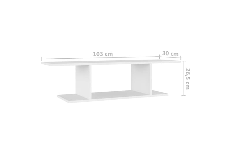 væghængt tv-skab 103x30x26,5 cm hvid - Hvid - Møbler - TV borde & mediemøbler - TV-skab