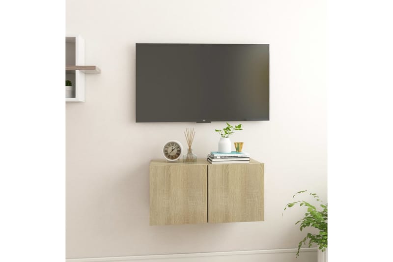 væghængt tv-skab 60x30x30 cm sonoma-eg - Brun - Møbler - TV borde & mediemøbler - TV-skab