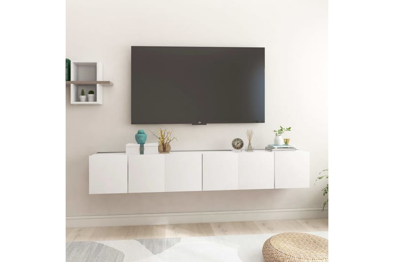 væghængte tv-skabe 3 stk. 60x30x30 cm hvid - Hvid - Møbler - TV borde & mediemøbler - TV-skab