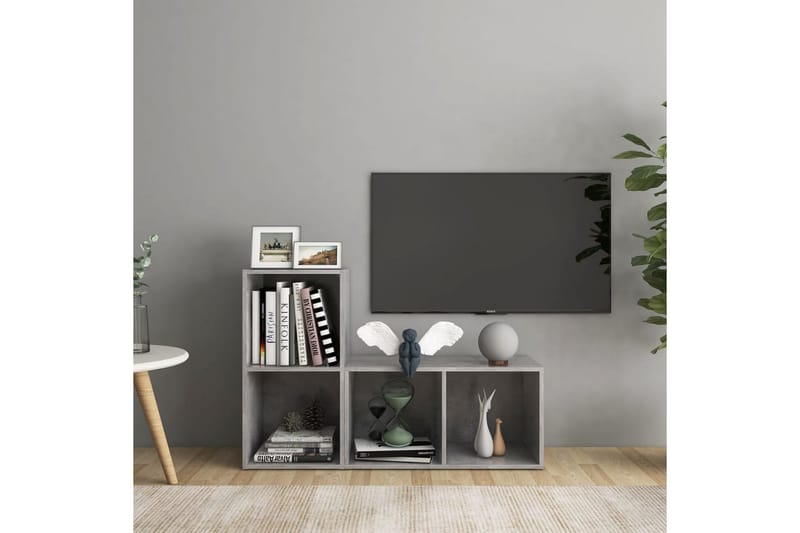 tv-skabe 2 stk. 72x35x36,5 cm spånplade betongrå - Grå - TV-skab