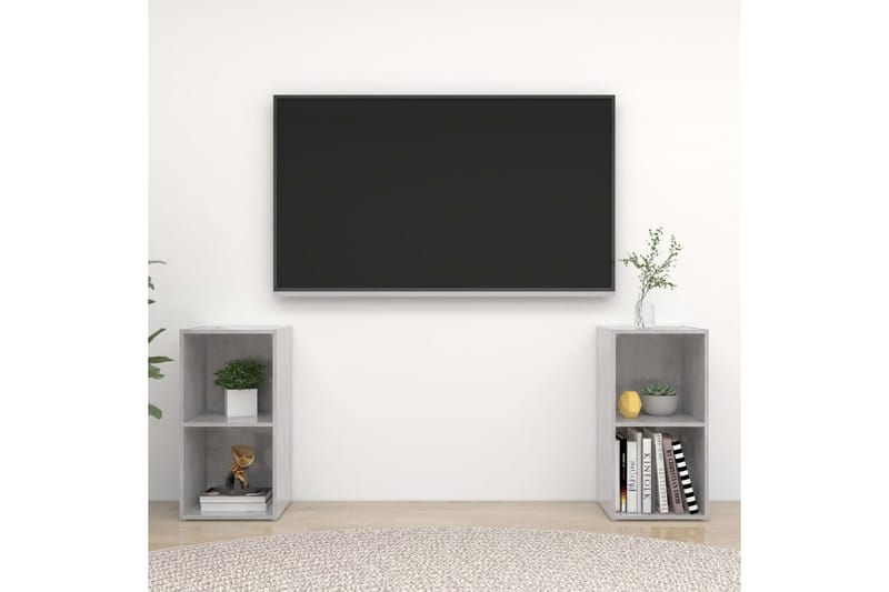 tv-skabe 2 stk. 72x35x36,5 cm spånplade betongrå - Grå - TV-skab