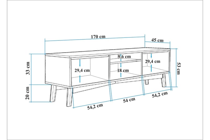 Valsot TV-bord 170 cm - Brun - Møbler - TV borde & mediemøbler - TV-borde