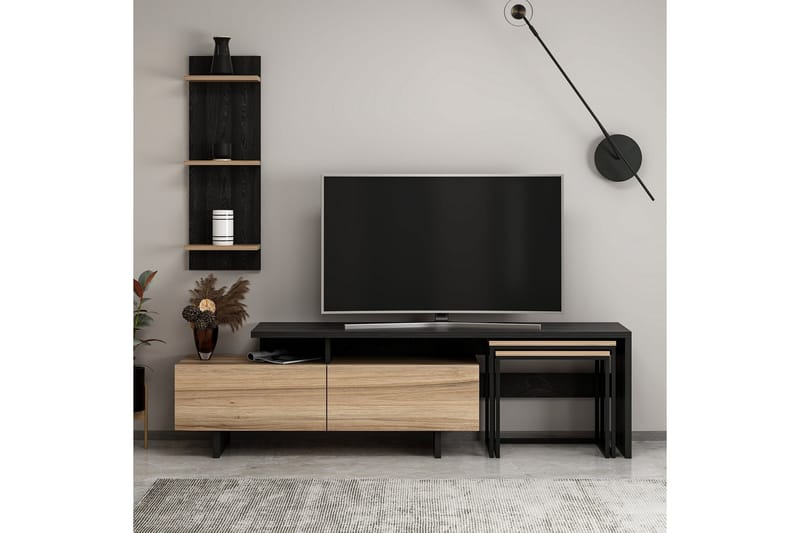 Veradia Tv-bænk 180 cm - Sort - Møbler - TV borde & mediemøbler - TV-borde