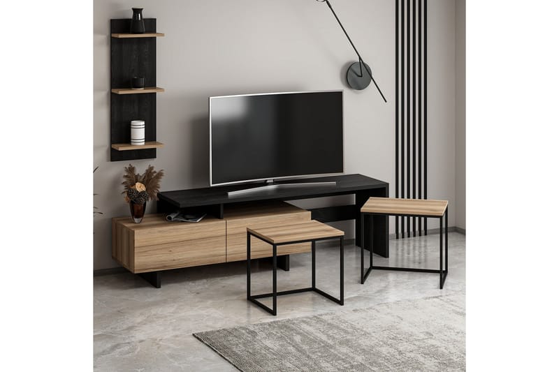 Veradia Tv-bænk 180 cm - Sort - Møbler - TV borde & mediemøbler - TV-borde