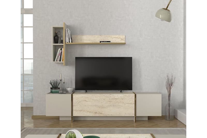 Veyron Tv-bænk 180 cm - Beige/Sandsten - Møbler - TV borde & mediemøbler - TV-borde