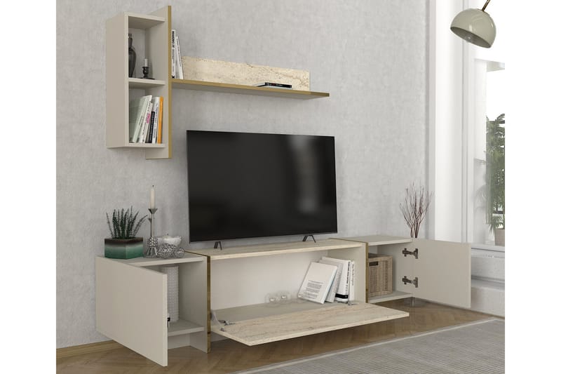 Veyron Tv-bænk 180 cm - Beige/Sandsten - Møbler - TV borde & mediemøbler - TV-borde