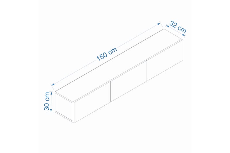 West Tv-bænk 150 cm - Antracit - Møbler - TV borde & mediemøbler - TV-borde