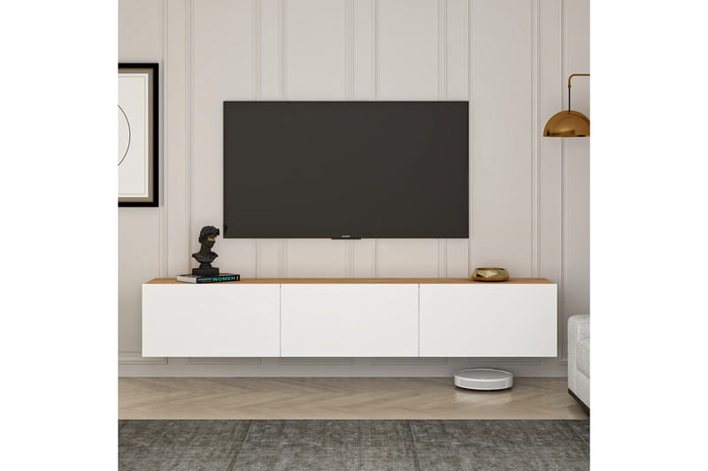 West Tv-bænk 150 cm - Hvid/Brun - Møbler - TV borde & mediemøbler - TV-borde