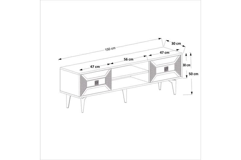 Yumedi Tv-bænk 150 cm - Antracit/Guld - Møbler - TV borde & mediemøbler - TV-borde