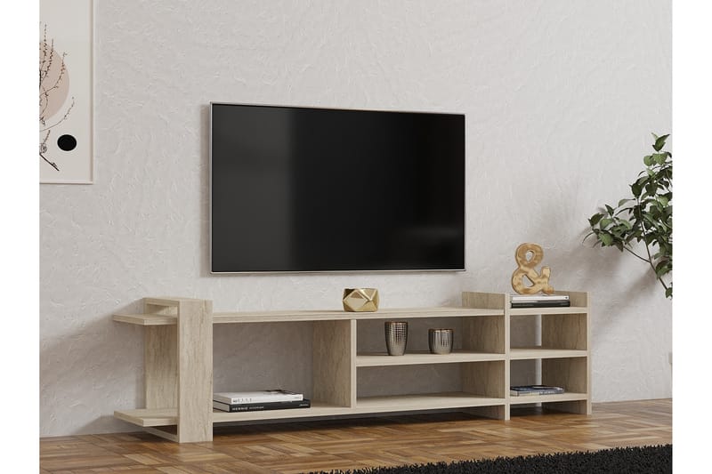 Zeyna Tv-bænk 156 cm - Beige - Møbler - TV borde & mediemøbler - TV-borde