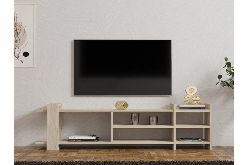 Zeyna Tv-bænk 156 cm - Beige - Møbler - TV borde & mediemøbler - TV-borde