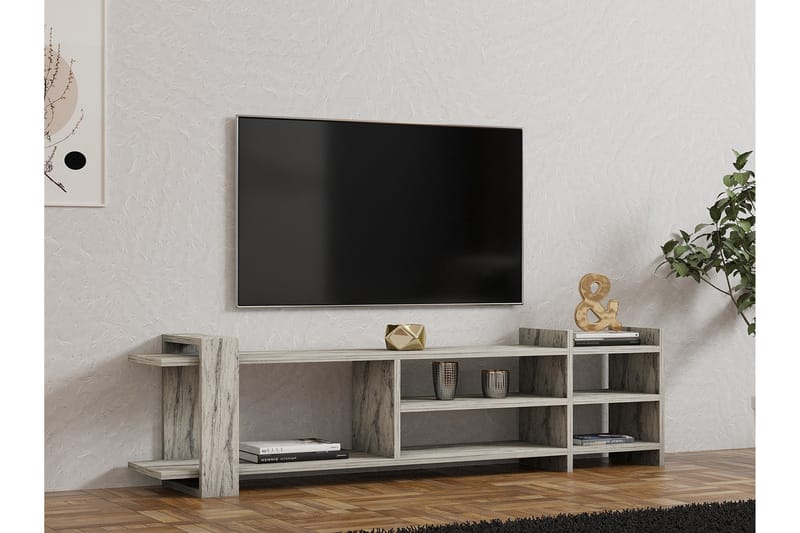 Zeyna Tv-bænk 156 cm - Hvid Marmor - Møbler - TV borde & mediemøbler - TV-borde