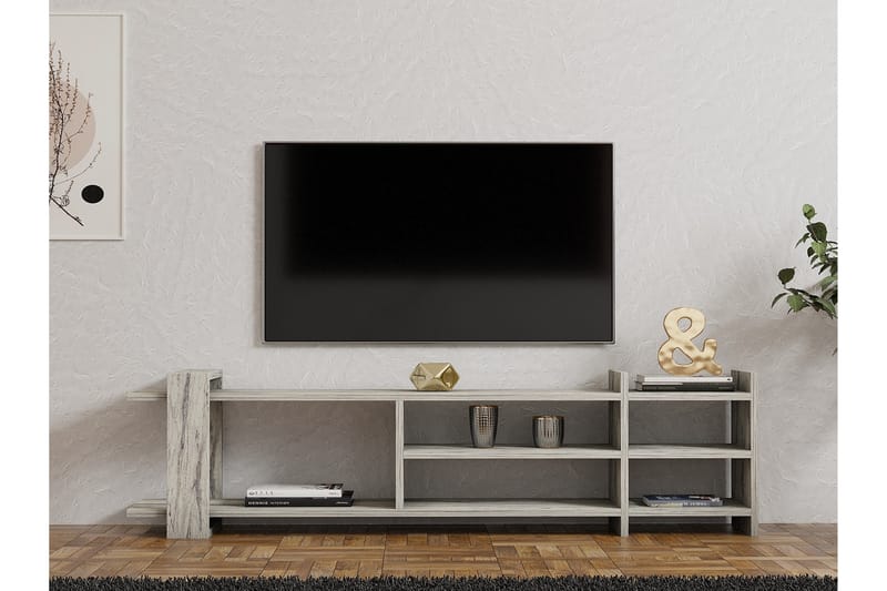 Zeyna Tv-bænk 156 cm - Hvid Marmor - Møbler - TV borde & mediemøbler - TV-borde