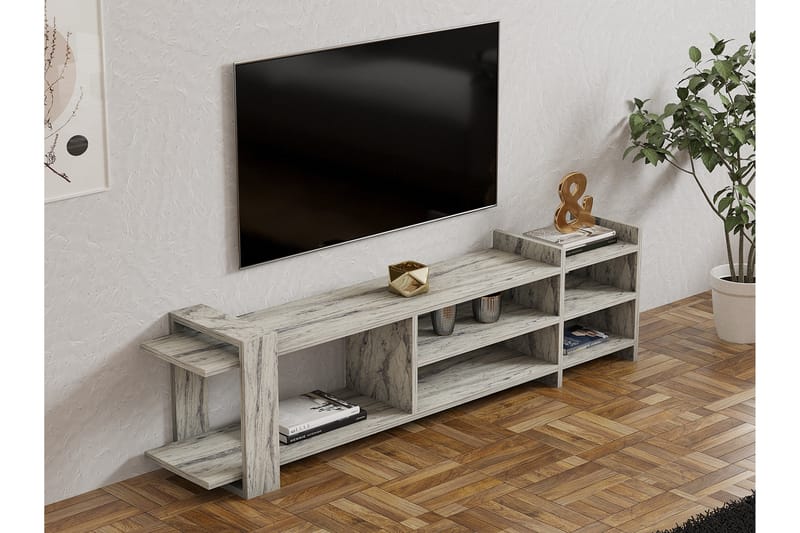 Zeyna Tv-bænk 156 cm - Hvid Marmor - Møbler - TV borde & mediemøbler - TV-borde