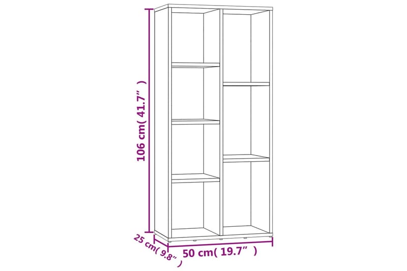 beBasic bogreol 50x25x106 cm røget egetræsfarve - Brun - Opbevaring - Hylder & Reoler - Bogreol