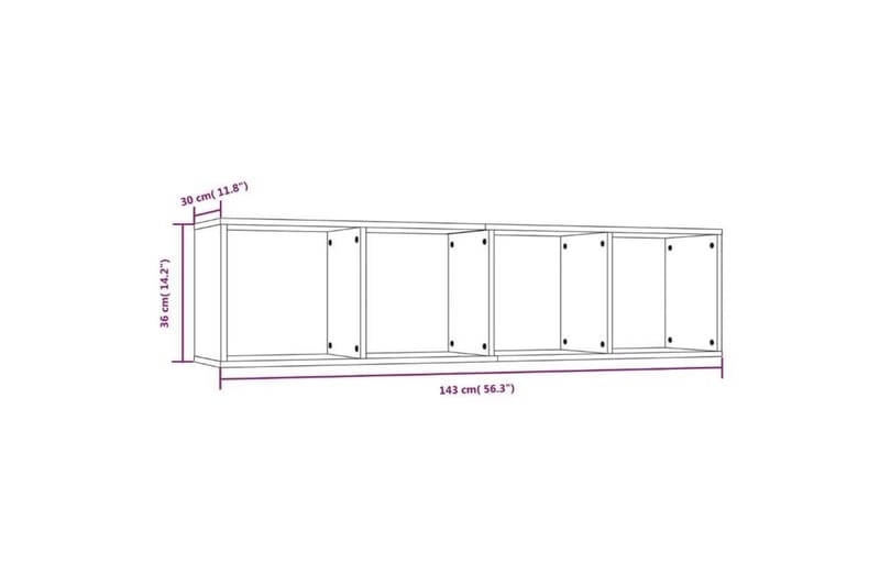 beBasic bogreol/tv-skab 143x30x36 cm konstrueret træ brun egetræsfarve - Brun - Opbevaring - Hylder & Reoler - Bogreol