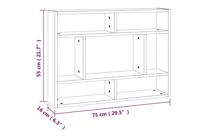 beBasic væghylde 75x16x55 cm konstrueret træ brun egetræsfarve - Brun - Opbevaring - Hylder & Reoler - Væghylde & vægreol