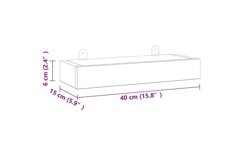 beBasic væghylder 2 stk. 40x15x6 cm massivt teaktræ - Brun - Opbevaring - Hylder & Reoler - Væghylde & vægreol