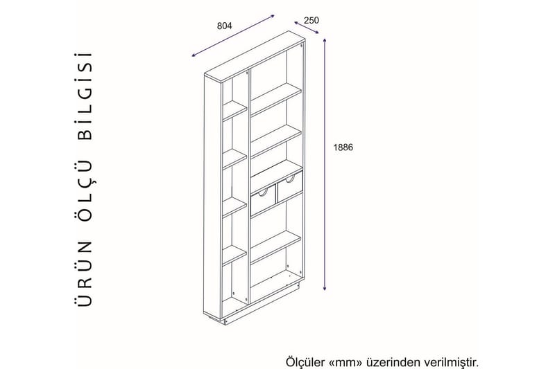 Ackerman Bogreol 80 cm - Hvid|Valnød - Opbevaring - Hylder & Reoler - Bogreol