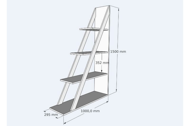 Ampelio Bogreol 30x100 cm - Antracit - Opbevaring - Hylder & Reoler - Bogreol