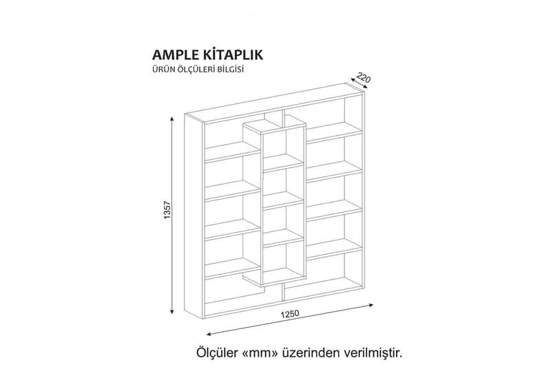 Amplea bogreol - Hvid / rød - Opbevaring - Hylder & Reoler - Bogreol