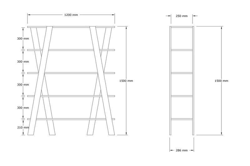 Andifli Bogreol 120x150 cm - Brun - Opbevaring - Hylder & Reoler - Bogreol